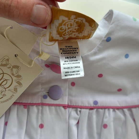 NWT The Beaufort Bonnet Company Dudley Dot Dress 18-24 months - Picture 7 of 8
